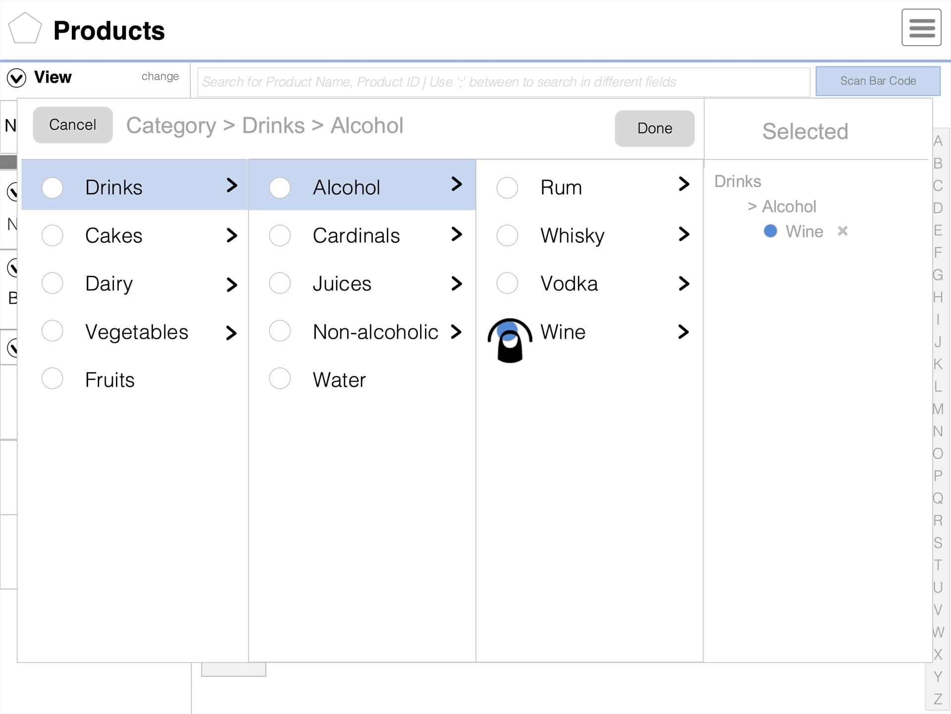 Field Sales application screens